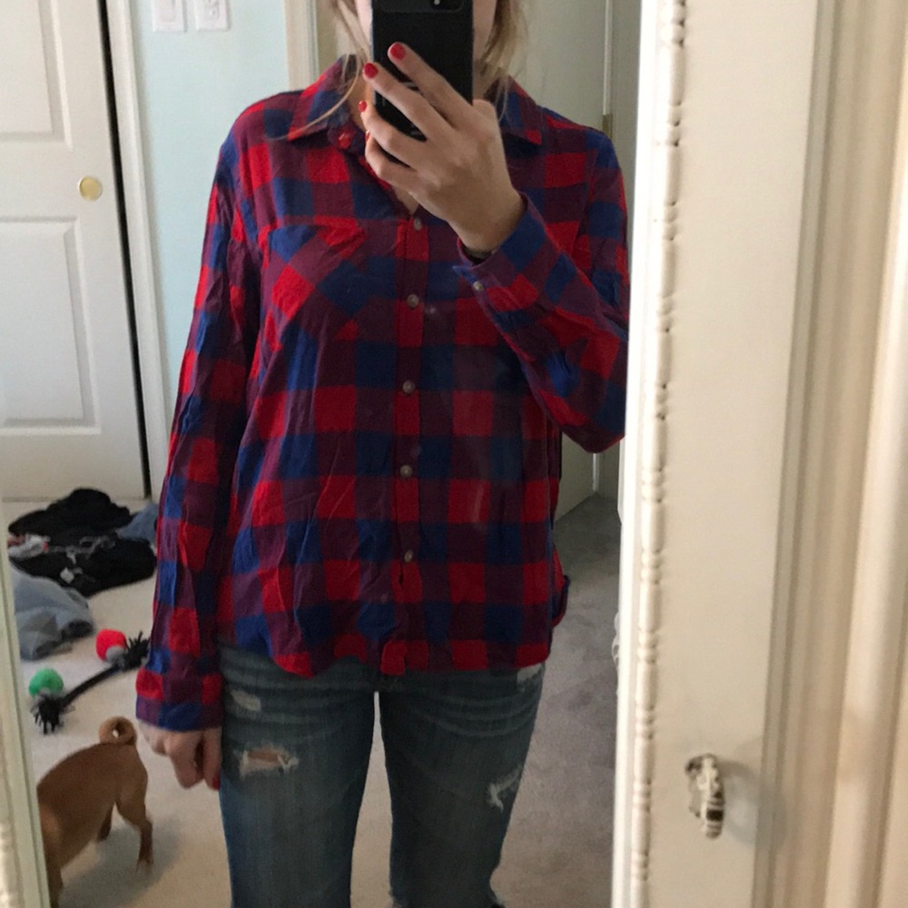 Blue & Red American Eagle Flannel